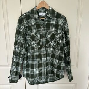 Aritzia TNA Rae Plaid Flannel Button-Up Shirt Jacket